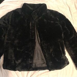 Ambiance Black Faux Fur Jacket